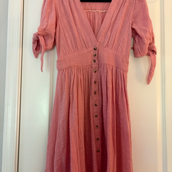 Free People Women’s Love of My Life Cotton Gauze Prairie Festival Pink Dress - Picture 4 of 13
